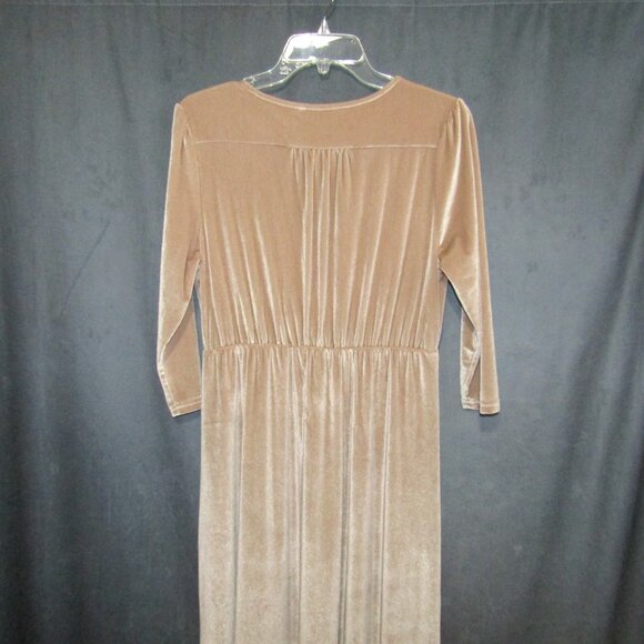 Baltic Born Sofia Champagne Velvet Maxi Dress Womens L Formal Wedding Holiday - Picture 6 of 10